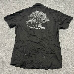 Red Level Nine Shirt Mens Size XL Black Tree Graphic Short Sleeve Button Up Good